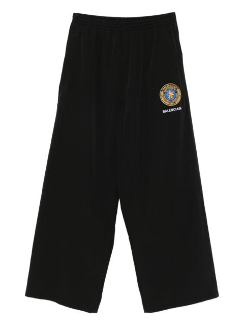 logo-embroidered elastic-waistband trousers