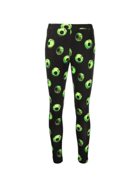 apple-print cotton leggings