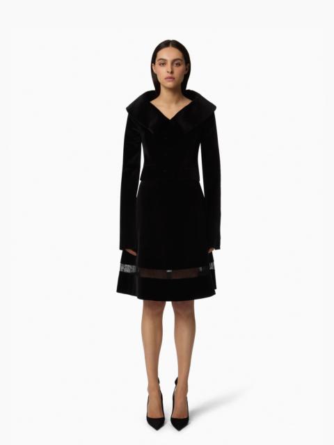 Wide Collar Velvet Jacket