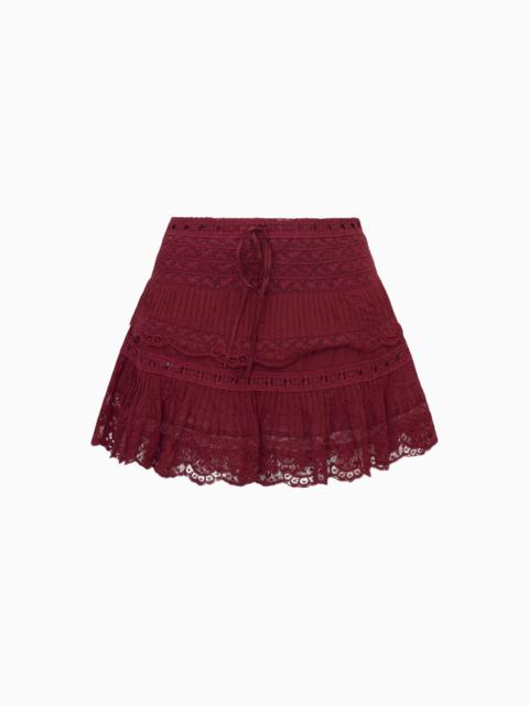 Delphie Cotton Lace-Detailed Mini Skirt