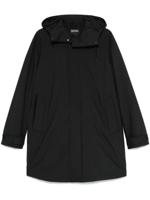 hooded raincoat