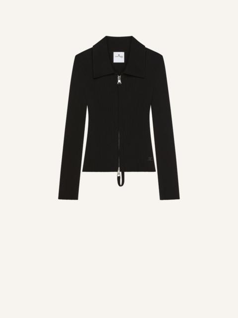 KNITTED ZIPPED CARDIGAN