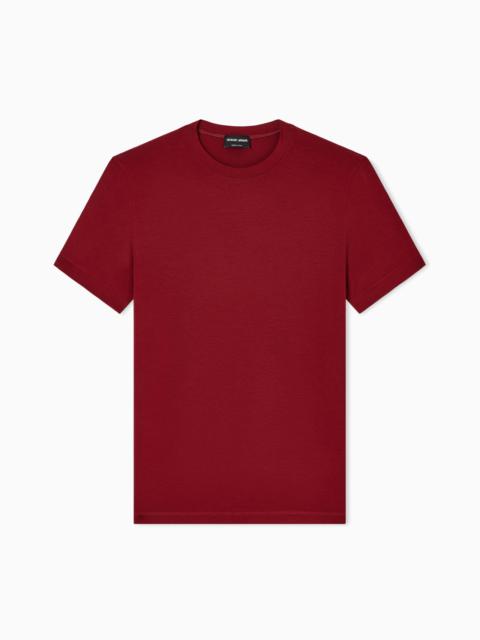 CREW-NECK SHORT-SLEEVED T-SHIRT IN STRETCH VISCOSE JERSEY