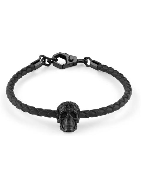 Philipp Plein Plein Elite Crystal Calf Leather Bracelet Black