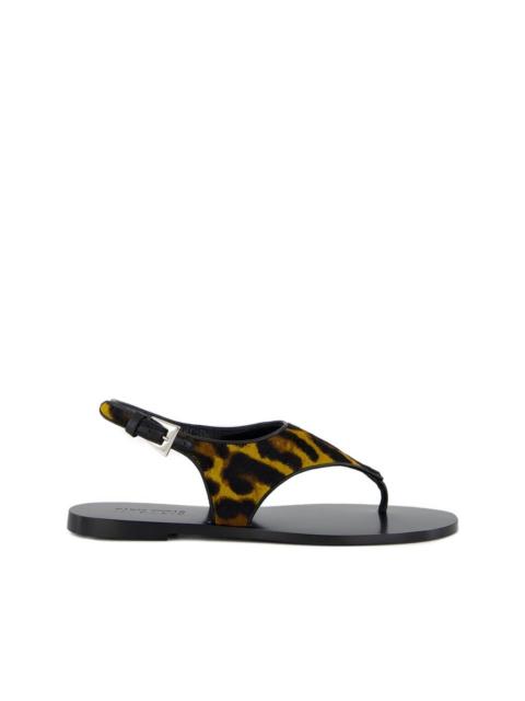 leopard-print flat sandals