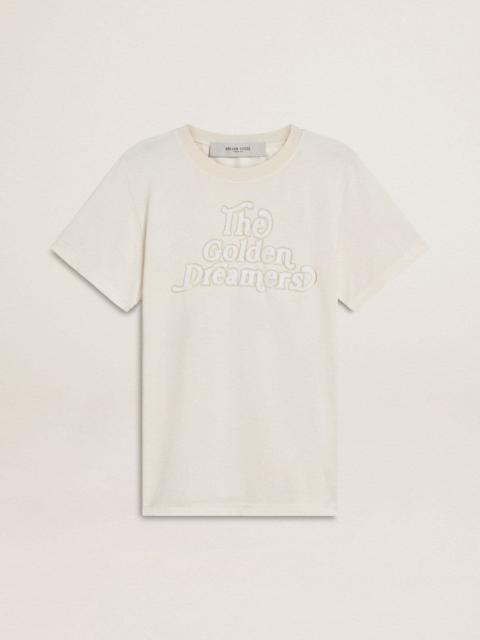 Women's white T-shirt with print on the front