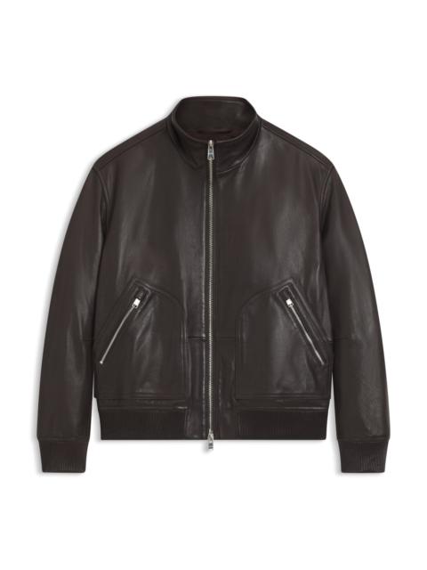 NAPPA-LEATHER JACKET WITH TWO-WAY ZIP