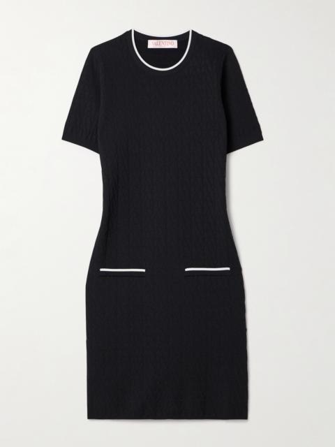 Jacquard-knit Mini Dress