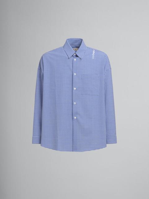 BLUE AND WHITE CHECKED WOOL SHIRT