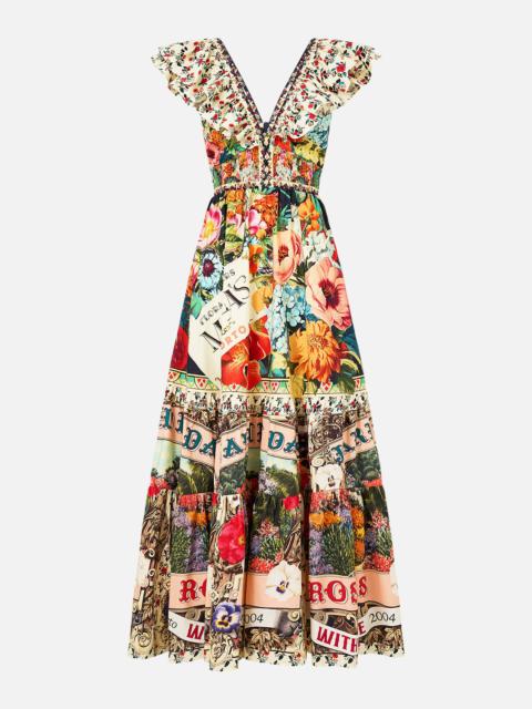 TIERED DRESS WITH NECK FRILL