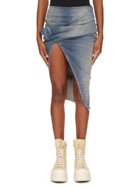 Blue Hollywood Low Twist Denim Midi Skirt