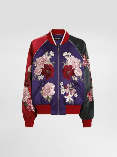 Satin jacket with patch