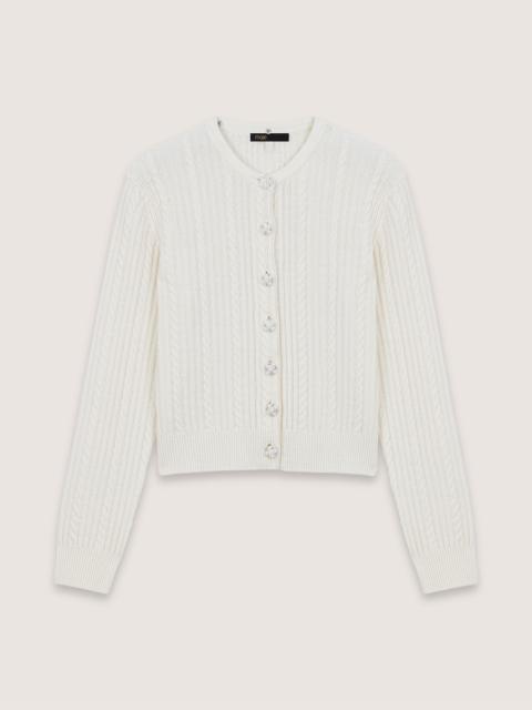 Knit cardigan with removable collar