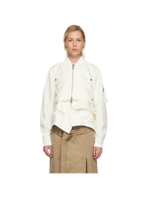 Off-White Nylon Twill & Wool Melton Blouson Jacket