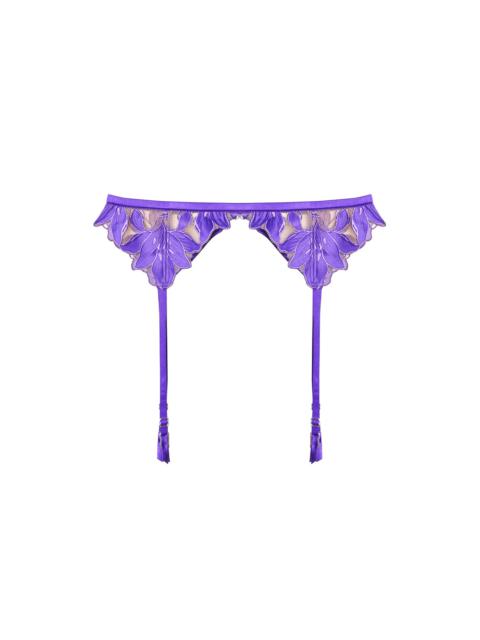 Lily Embroidery Garter Belt