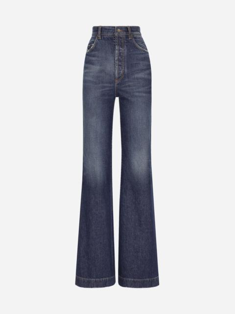 Flared denim jeans