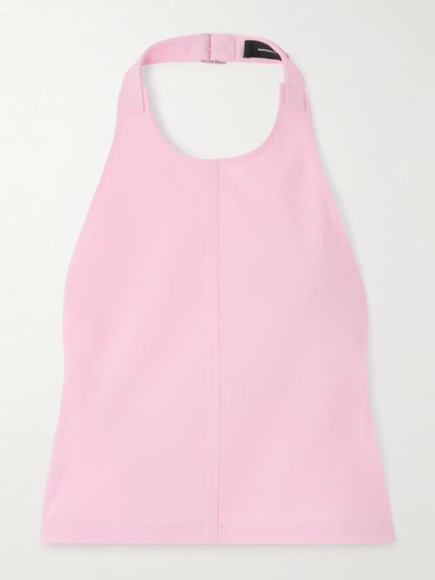 Open-back Grain De Poudre Wool Halterneck Top