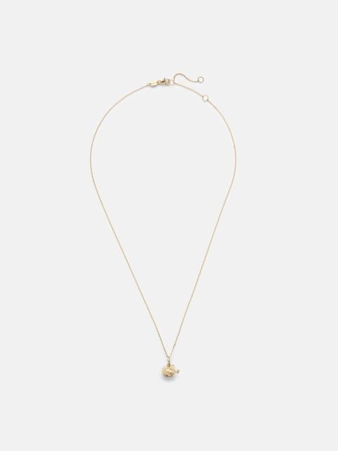 Puffer Fish 14kt gold (585/1000) pendant necklace with diamonds