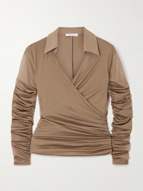 Aiello Stretch-jersey Wrap Blouse