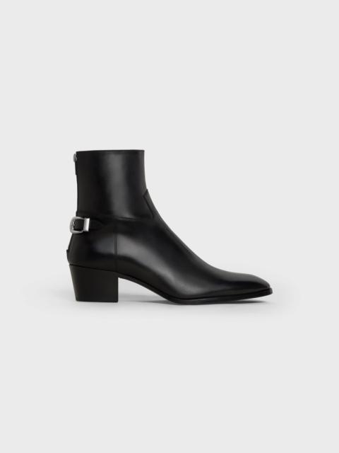 CELINE BACK BUCKLE ZIPPED ISAAC BOOT in Shiny calfskin | REVERSIBLE