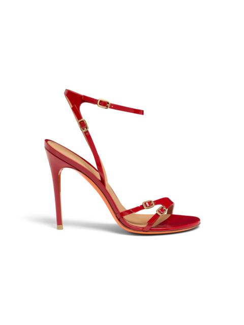 Women's red patent leather high-heel sandal