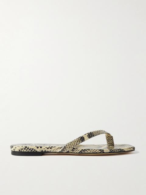 Renee Snake-effect Leather Sandals
