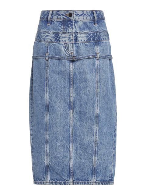 De Nimes Criollo Denim Midi Skirt light wash