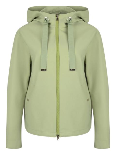 hooded zip-front jacket