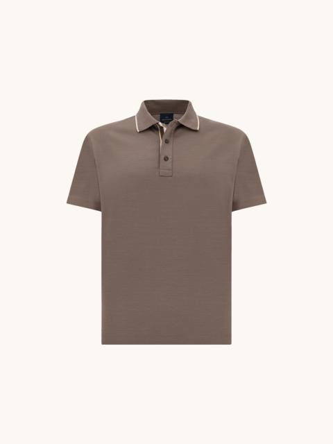 COTTON AQUA TOUCH POLO WITH STRIPED DETAIL