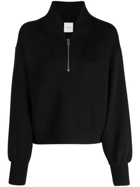 Davidson zipped jersey sweatshirt