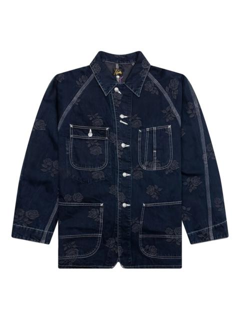 rose-embroidered denim jacket