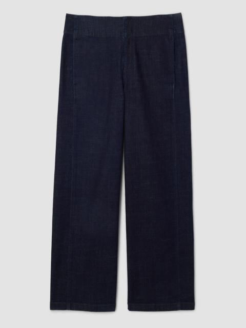 Cotton Stretch Denim Wide-Leg Trouser