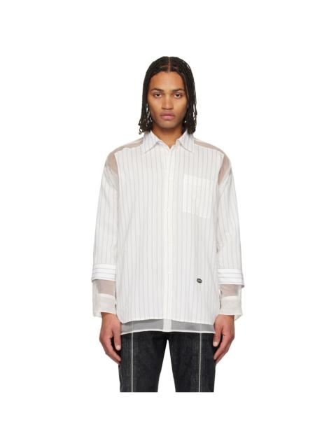 White 'The Petit-Grand Pinstriped' Shirt