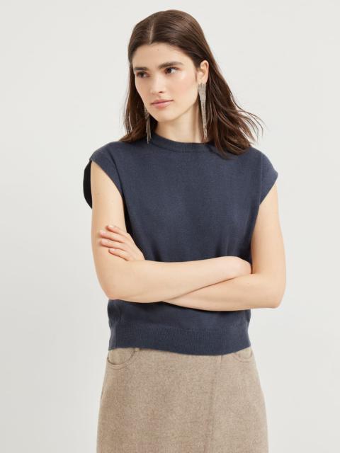 Cashmere sweater with monili
