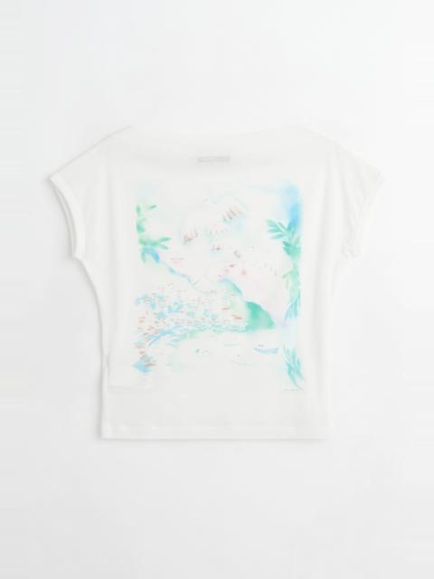 Sailor T-Shirt Sea View Print Para Cotton