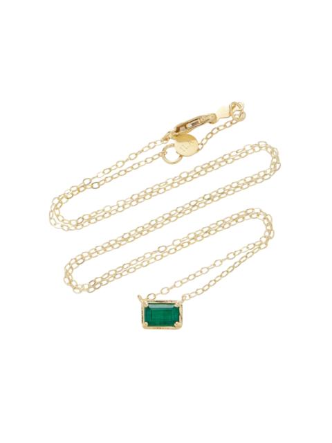 Leone 14K Gold Emerald Necklace green