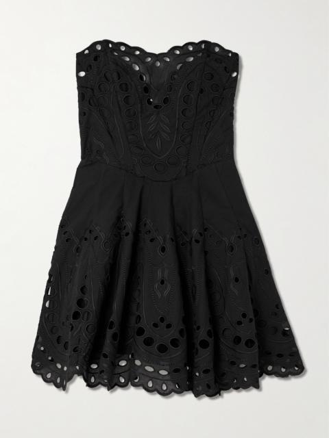 Bail Broderie Anglaise Cotton-blend Mini Dress