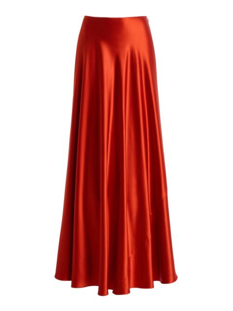 Exclusive Antonia Silk Maxi Skirt orange
