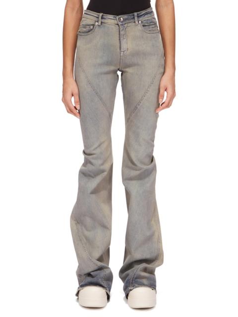 Bias mid-rise straight-leg jeans