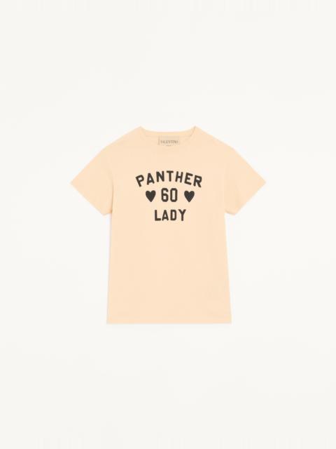 COTTON JERSEY T-SHIRT WITH PANTHER LADY PRINT
