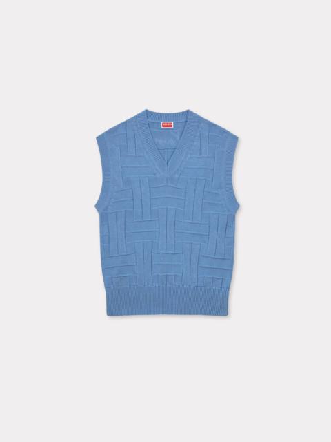 'KENZO Weave' embroidered sleeveless jumper in cotton
