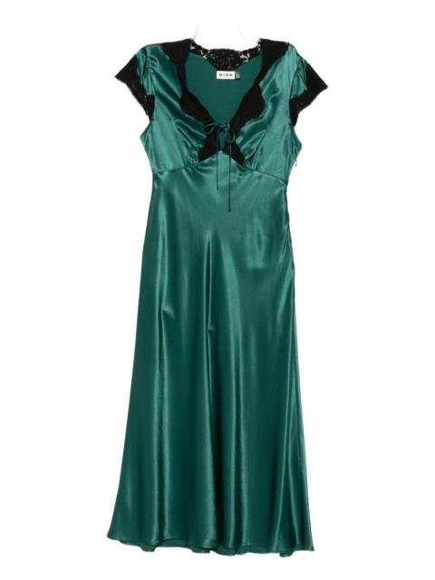 Amari lace-trimmed satin dress