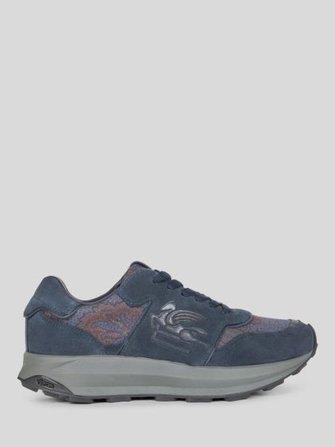 PAISLEY AND SUEDE RUNNING SNEAKERS