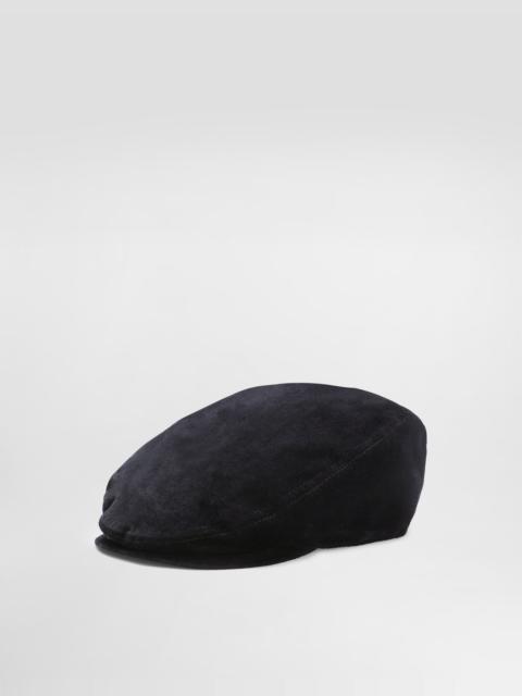 Velvet flat cap