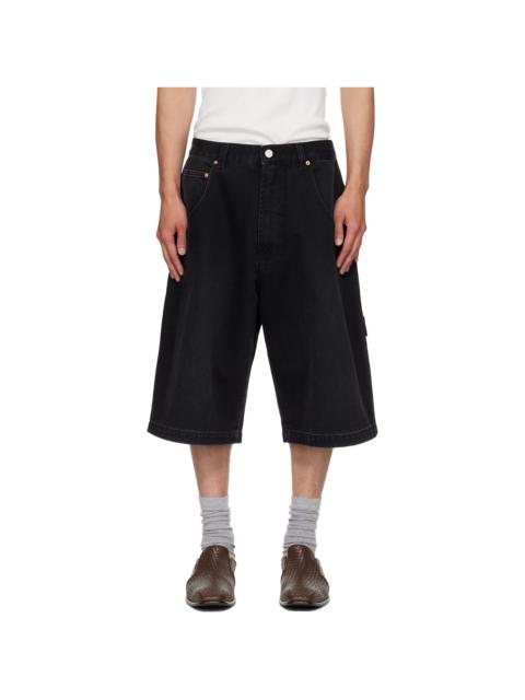 Black Hip-Hop Denim Shorts