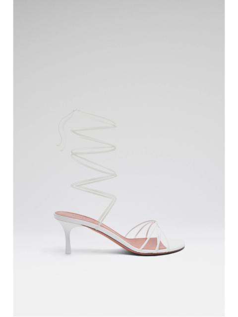LORI LACE UP SANDAL 60 WHITE NAPPA AND WHITE MATTE HEEL