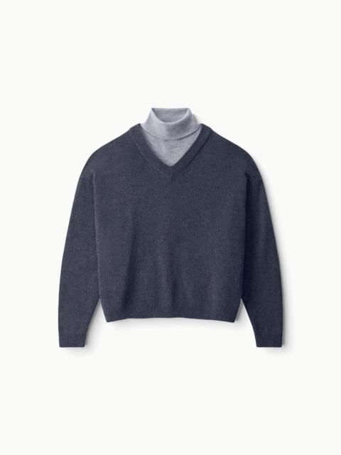 STAUD DORIS CASHMERE SWEATER CHARCOAL