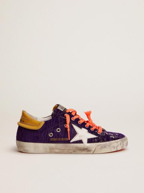 Super-Star LAB sneakers in purple velvet with PVC heel tab