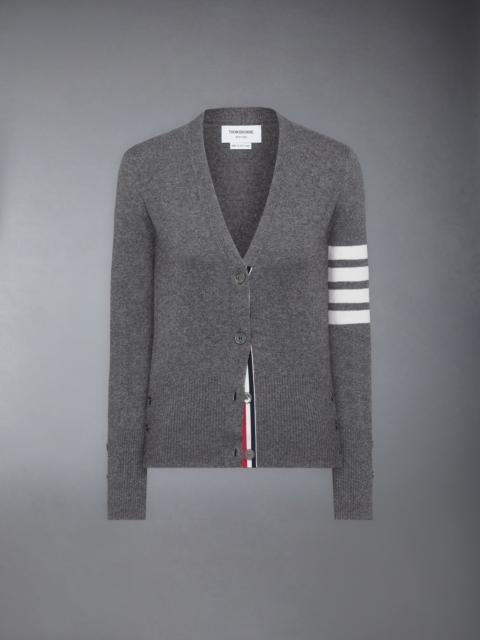 Medium Grey Cashmere 4-Bar V-Neck Cardigan