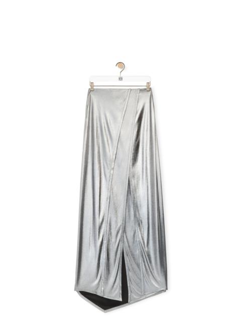 Draped skirt in laminated jersey